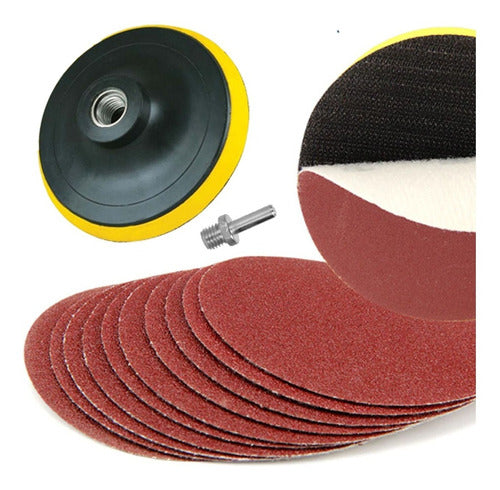 Grinder Rubber Grinder Disc + Velcro Sandpaper 125mm Orbit Sander X 10 10