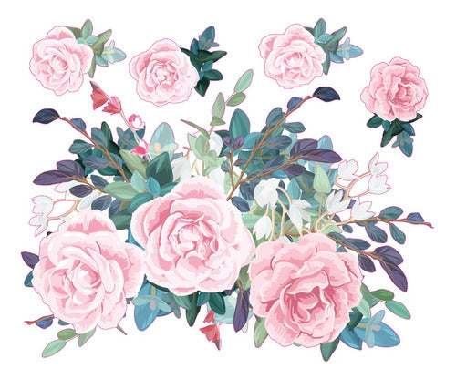 Watercolor Rose Decals Shabby Chic 1