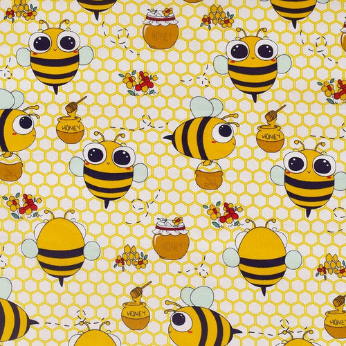 Scientific Sleep Yellow Bee Honey 100% Cotton Cozy Sheet Set 4