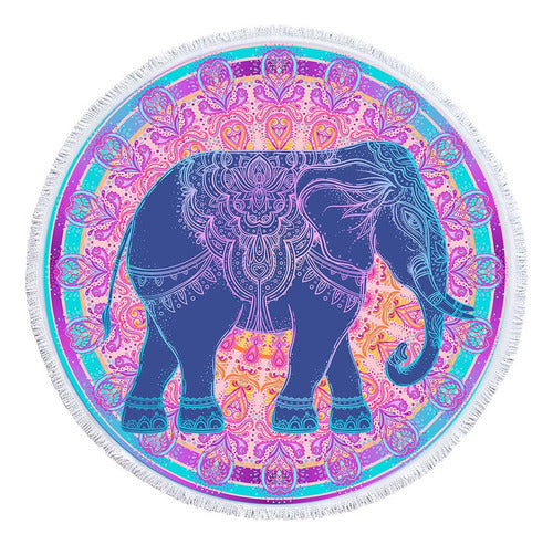 Mimihome Round Elephant Beach Towel, Beach Blanket 0