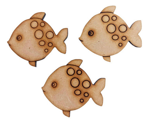 40 Peces Pez Pescadito 10cm Fibrofacil Mdf Figura 0