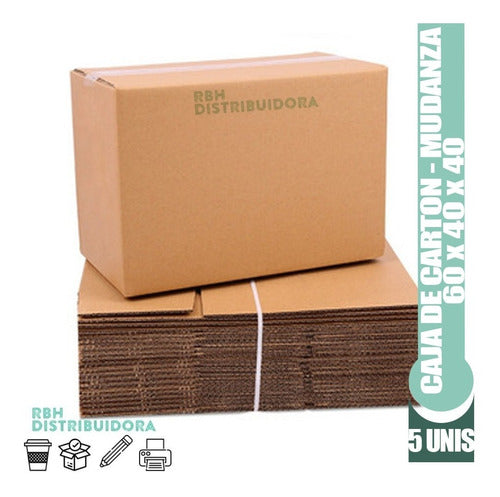 Large Moving Cardboard Box Packing 60x40x40 X5 Boxes 3