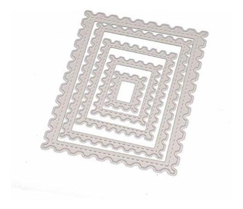 Cutting Die Template Set for Die-Cutting Machine - 5 Mail Stamps 0