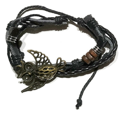 Artesanal Pulsera Eco Cuero Ajustable Moda Ecocuero Dije Brazalete 6