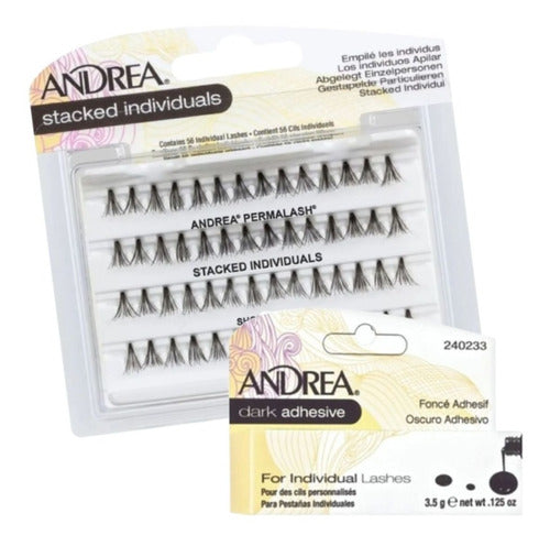 Andrea Kit of 56 Individual Knotted Eyelashes + Adhesive 2