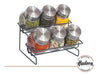 Hudson Set X6 Glass Spice Jars with Metal Base 2