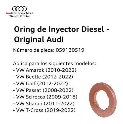 Audi Diesel Injector O-Ring for A4 2005 to 2022 3