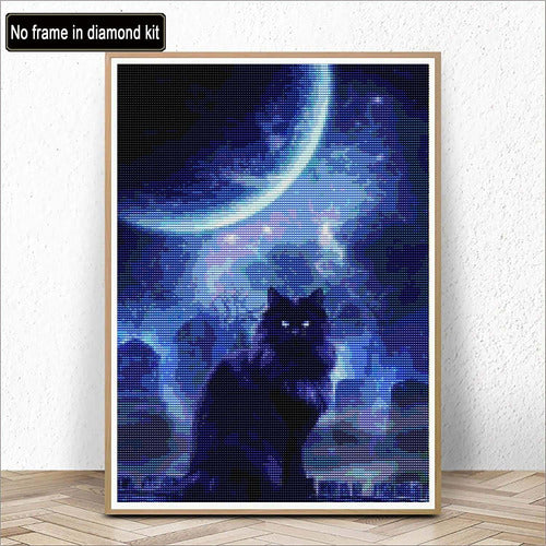 Kaliosy 5D Diamond Painting Cat Moon Night 40x50cm 1