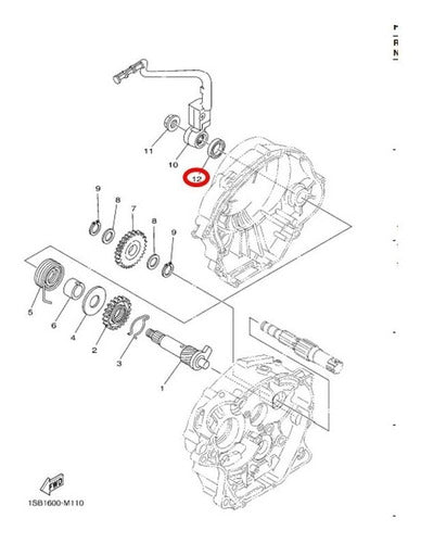 Reten De Patada Yamaha Xtz125 2013-17 Cod. 93109-20806 1