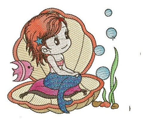 Embroidery Design Pack - Lovely Mermaid Sirens for Embroidery Machines 2