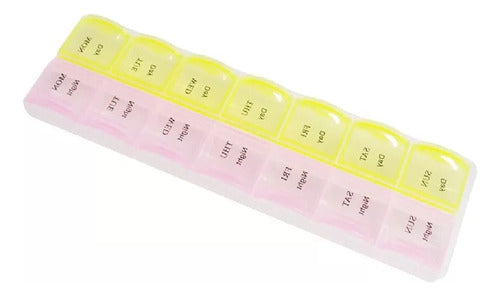 World Tech Pill Organizer 14 Compartments Plastic 21.5 X 6.5 X 2 Cm 0