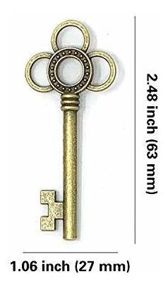 Jialeey Vintage Large Skeleton Key Set - 30 Pcs - 57mm & 63mm 1