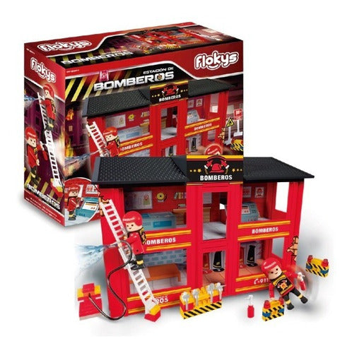 Rasti Flokys Fire Station with 2 Figures and Accessories 2