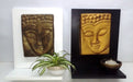 Buddha Ceramic and Wood Frame with Hanging or Standing Candle Holder 1