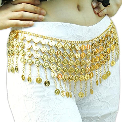 Zltdream Womens Belly Dance Tower Shape Metal Hip Bufanda 0