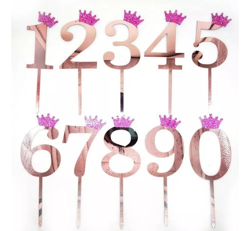 Big Globos Topper Cake Decoration Numbers Rose Gold 11cm 0