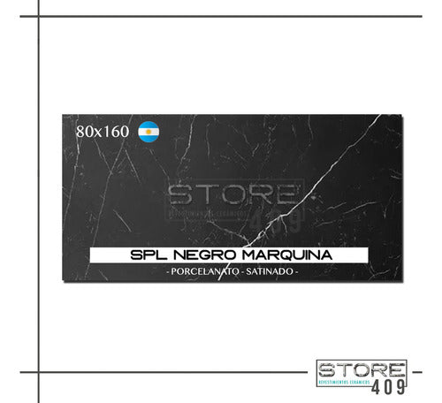 SPL Porcelanto Spl Negro Marquina Satinado 80x160 Rectif. 2° Cal 1