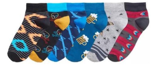 Floyd Pack X6 High Ankle Socks for Men - Assorted Prints 1413 1