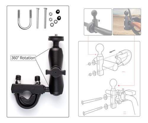 Suporte Em U Para Bastão Insta360 Bike E Moto 2