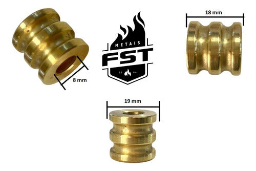 10 Botões Latão Ondulado 19mm Para Fazer Chaira Faca Guarda 1