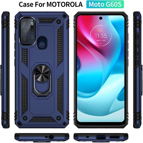 Generic Reinforced Case with Ring Compatible with Motorola Moto G60S 5