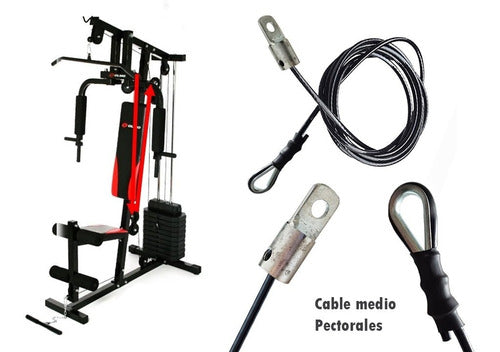 Service Gym Cable De Acero Multigym Randers Pectorales 3 Mt. Svg 1