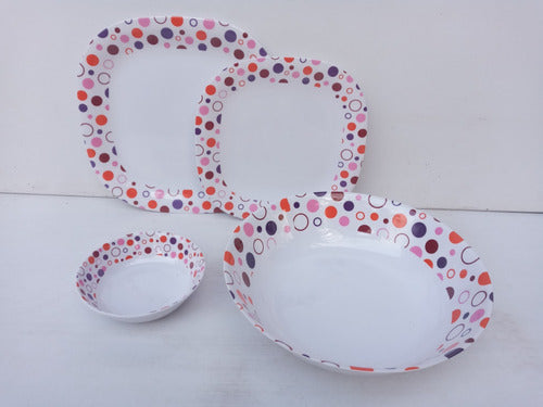 PlasticWare Puntos Melamine Plate Set 13 Pieces for 4 0