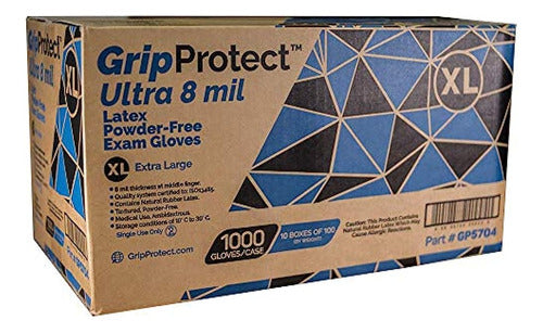 Gripprotect Ultra Guantes De Examen De Látex De 8 Mil, Desec 0