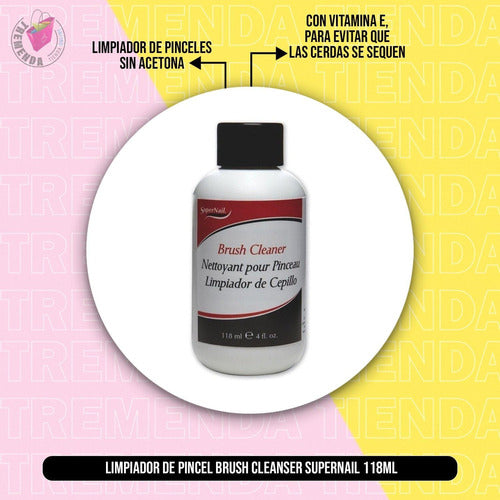 Limpiador De Pincel Brush Cleanser Supernail 118ml 1