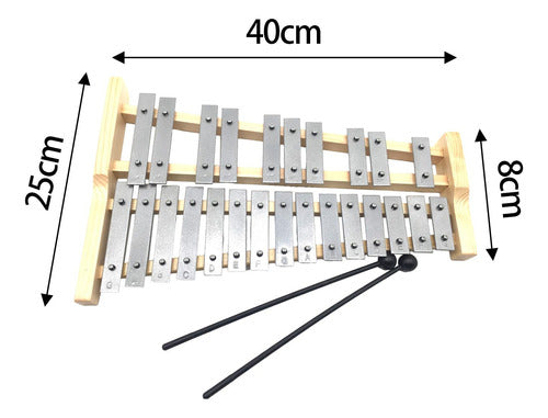 Xilofone 25 Nota Glockenspiel Para Iniciantes Compacto 1