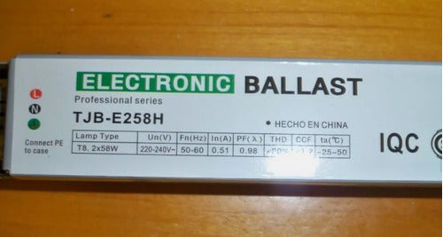 Balasto Electronico Largo Starke Tjb-e258h 2x58w - Stg 1