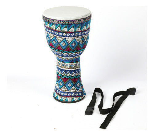 Artec Tambor Djembe Madera Diseño Tela Incluye Colgante 0