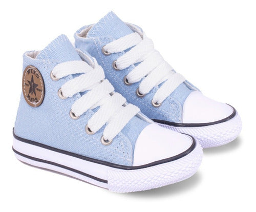 Wees Kids Zapatillas Stars Botitas Celeste Lona Talles Del 17 - 26 0