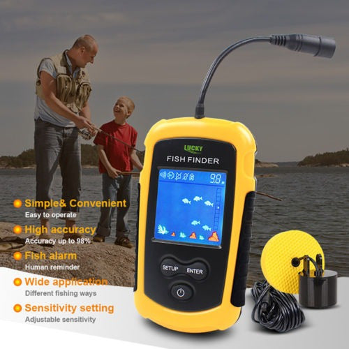 Pesca 100m Fish Finder Sonar Alarm Sensor Transducer Lcd Bac 2