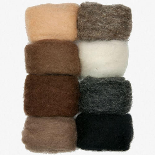 Hilo De Lana Natural Tierra 8 Paquetes 80g Para Needle Felti 1