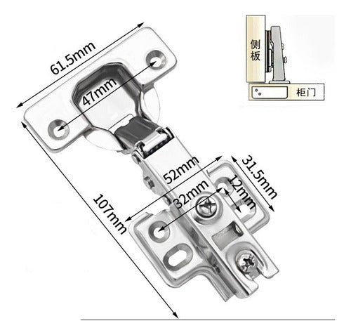 Bisagra Codo 0 Cazoleta 35mm Mueble X10 Unidades 3