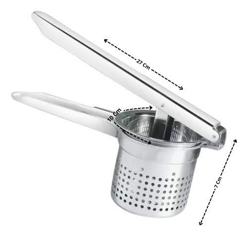 Espremedor Amassador Aço Inox Fruta Legume Cozinha Utensilio 0