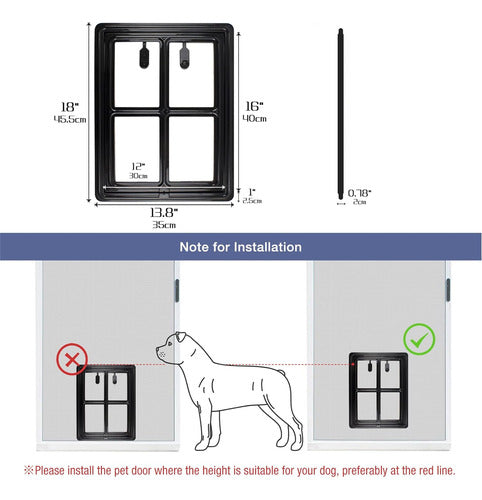 Puerta Para Mascotas De 30x40 Cm Perro Gato Cierre Magnético 6