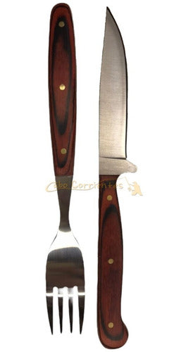 Venado Set Cuchillo Tenedor Acero Inoxidable + Funda Cocina 5