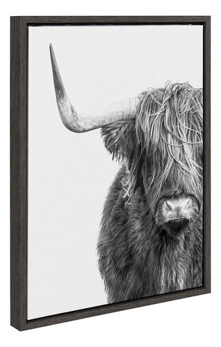 Kate and Laurel Sylvie Highland Cow Portrait in Black and White 1