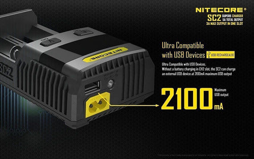 Nitecore Sc2 3a 18650 Rcr123a Aa Aaa 14500 16340 Batería Car 1