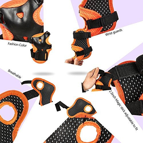 eNilecor Kid's Knee Pads Elbow Pads Wrist Guards for Skateboarding Cycling Inline Skating Roller Blading Protective Gear 3