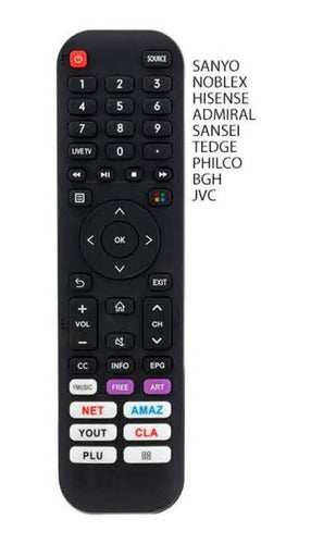 Remote Control EN2I30 for Smart Hisense, BGH, Noblex, Sanyo TVs 3