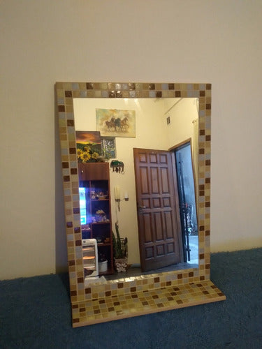 Artisan Mirror 80x60 Cm With Shelf 2