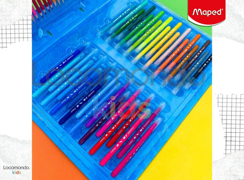 Set Maped 100 Piezas Marcadores + Lapices + Crayones Valija 4