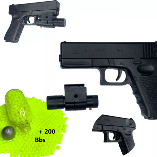 X1 Brinquedos Arminha Lançador Glock +bbs Toys Pistola Guns 2