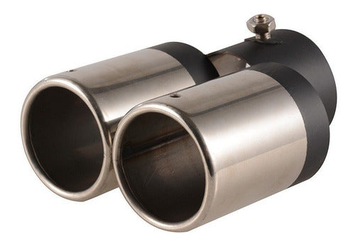 CVX Double Sports Exhaust Tip Universal Stainless Steel 7