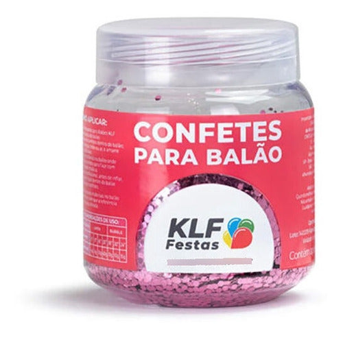 Confete Para Balão Metalizado 2mm Rosa 50g Festa 0