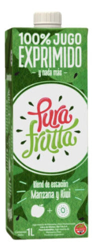 Pura Frutta 100% Pressed Juice Apple and Kiwi Pack of 8 x 1 Lt 0