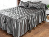 Quilted 2-Seat Satin Bedspread + 2 Filled Pillows 3